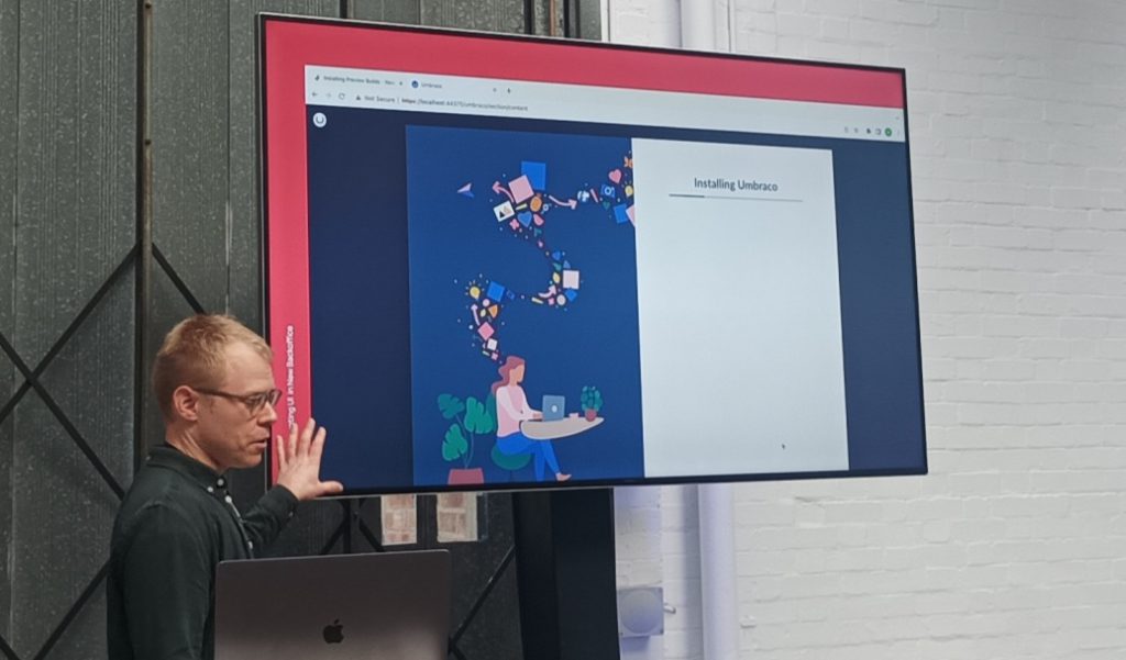 Niels Lyngsø demoing the install of Umbraco 14.