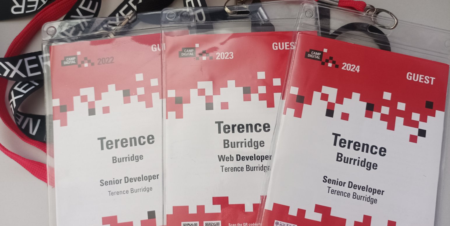 Camp Digital badges from 2022, 2023 and 2024